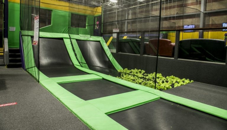 Small trampolines and foam pit at Get Air.