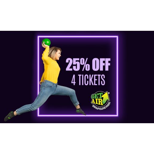 25% off 4 General Admission Jump Tickets
